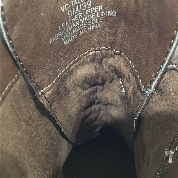 Vince Camuto Brown Leather Talorini Combat Boots Size 39(9) Excellent Condition - Picture 8 of 8